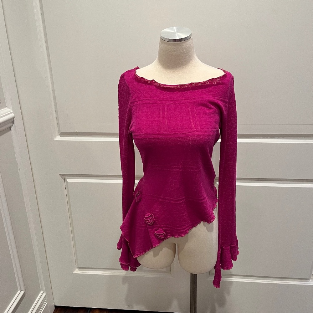 Sortie Des Classes Pink Wool Sweater, Vintage Y2K